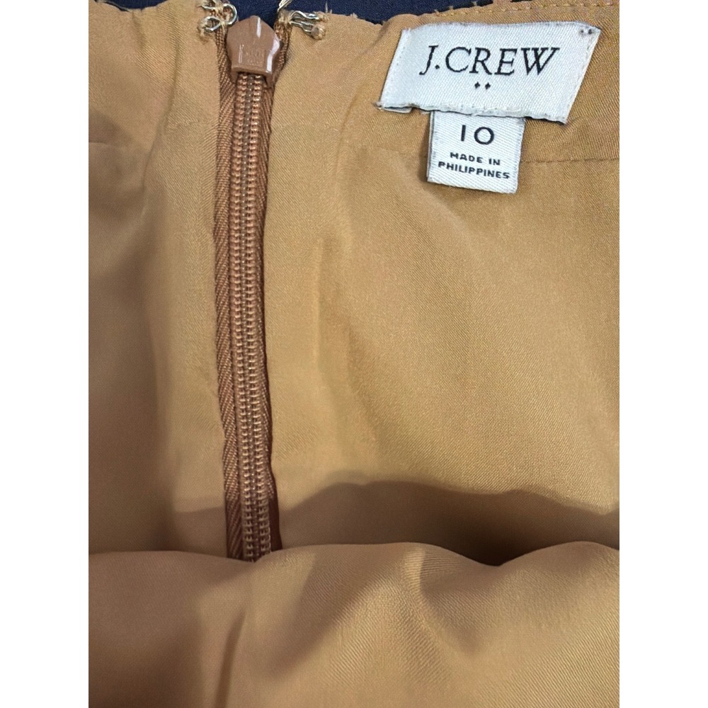 J.Crew Pencil Skirt Womens 10 Tan Black Leopard Print Velvet Knee Length - Picture 4 of 5